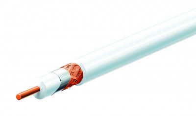 Cablu coaxial 75 ohm, alb - RG 6-32/WH